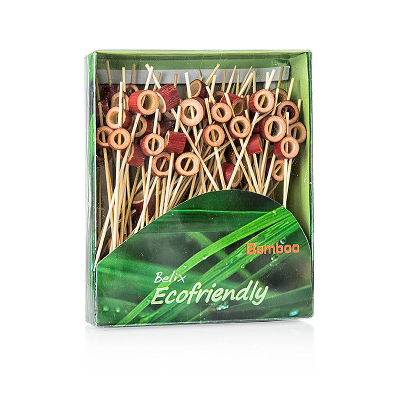 Pics en bois, avec disque en bois rouge perforé, 12cm, 100 pcs