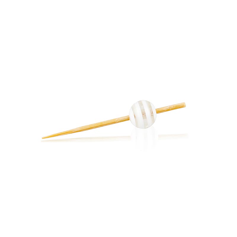 Spiedini di legno, con "sfera di cristallo" a righe bianche e chiare, 5 cm, 100 pz.