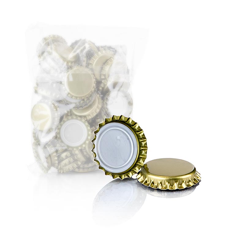 Bouchon couronne pour bouteille de gin tonic (52977), or, 100% chef, 100 pcs