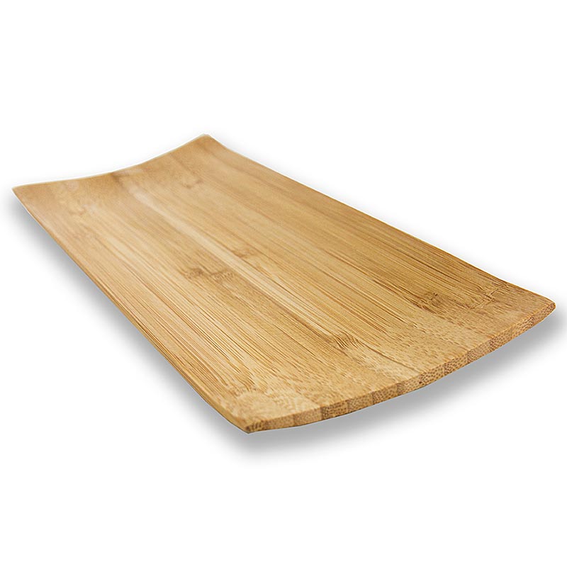 Piatto in bambù riutilizzabile, marrone, rettangolare, 24x10cm, lavabile in lavastoviglie, 1 pz.