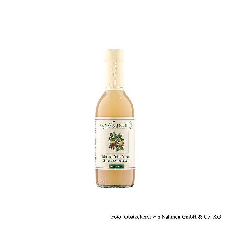 van Nahmen  Jus de pomme des vergers traditionnels, récolte tardive, 100 % pur jus, BIO, 250 ml
