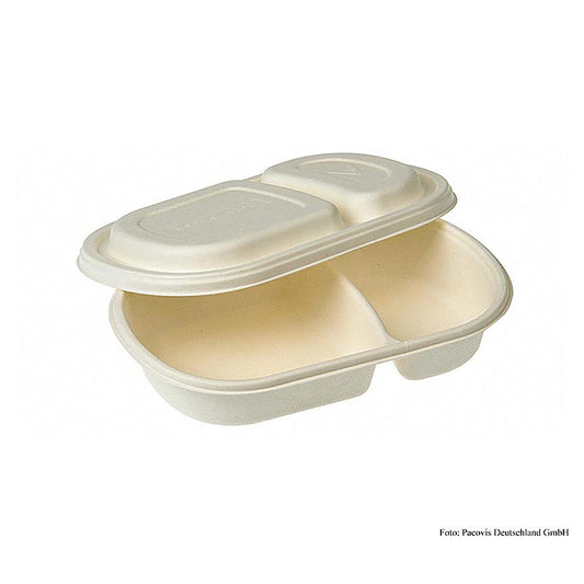 Usage unique Naturesse Take Away Barquette de menu 2pcs, avec couvercle, 240x154x40mm, 50pcs