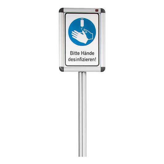 Panneau d'information pour support de désinfectant (55482), aluminium, 80 cm, 1 pièce
