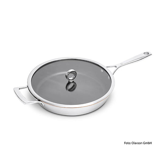 Olavson Kupferkern Pfanne, mit Deckel, beschichtet, 30cm, für alle Herdarten, 1 St
