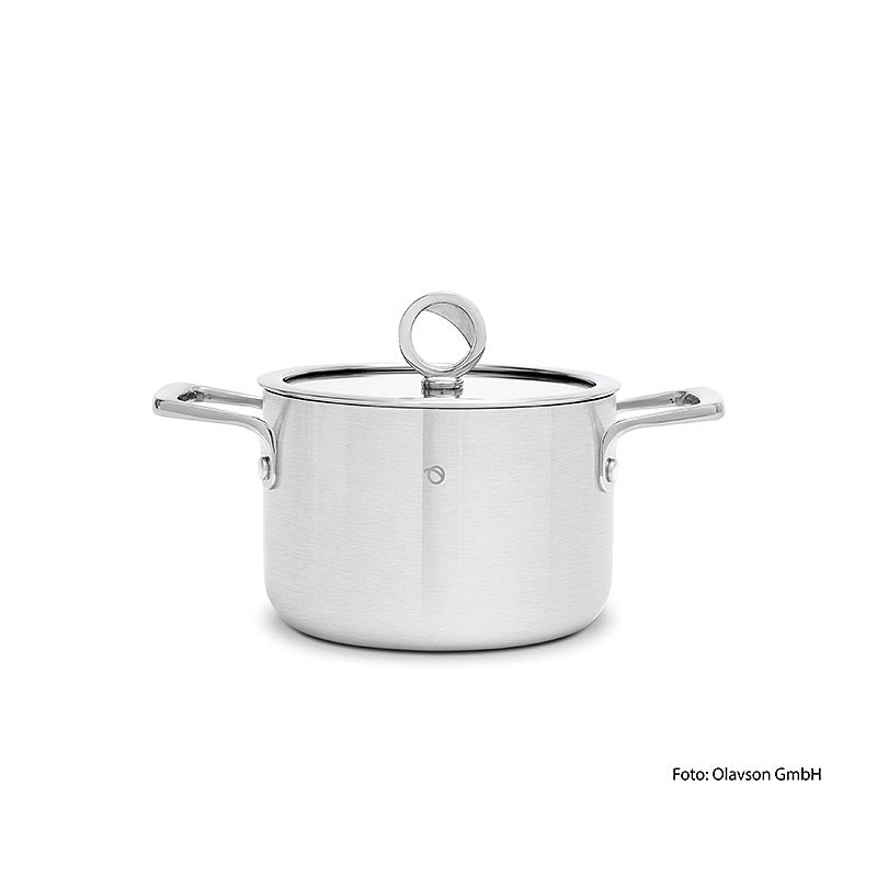 Pentola Olavson con anima in rame, con coperchio, 16 cm, 2 l, adatta a tutti i tipi di fornelli, 1 pz.