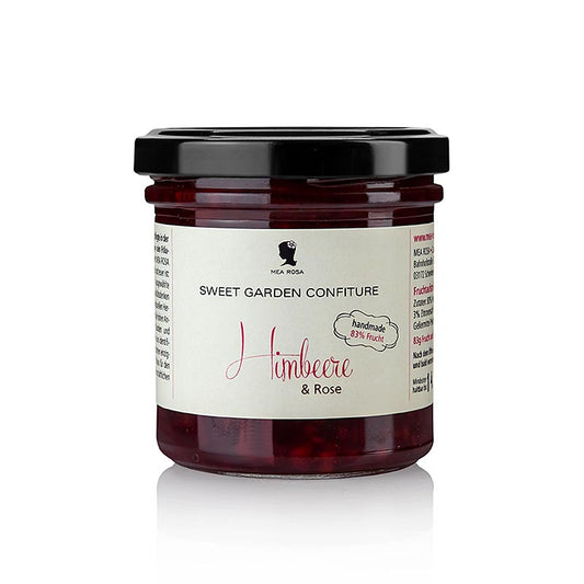 Sweet Garden Confiture - Pâte à tartiner aux framboises & roses, Mea Rosa, 180 g