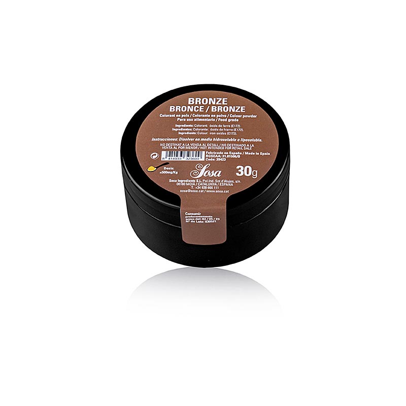 Colorante alimentare Sosa color bronzo, in polvere, solubile in acqua (39423), 30 g