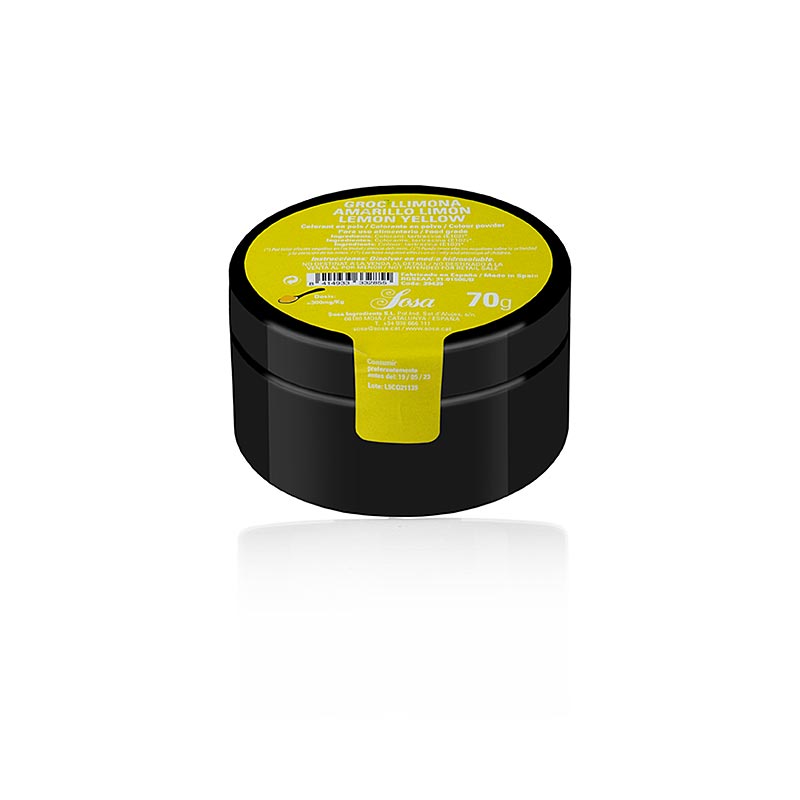 Sosa Lebensmittelfarbe Zitronengelb, Puder, wasserlöslich (39439), 70 g
