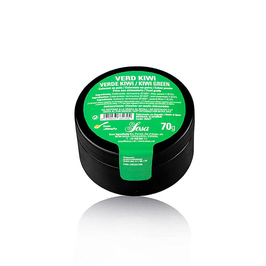 Colorant alimentaire Sosa vert kiwi, poudre, soluble dans l'eau (39427), 70 g