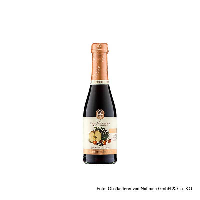 Van Nahmen Apfel-Heidelbeere-Kirsche Fruchtsecco, alkoholfrei, 200 ml