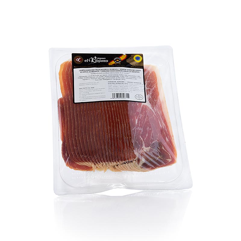 Jamon Serrano Gran Reserva, 24 Mon., Schinken in Scheiben, El Riojano, 500 g | Schinken, Wurst, Fleisch | thungourmet