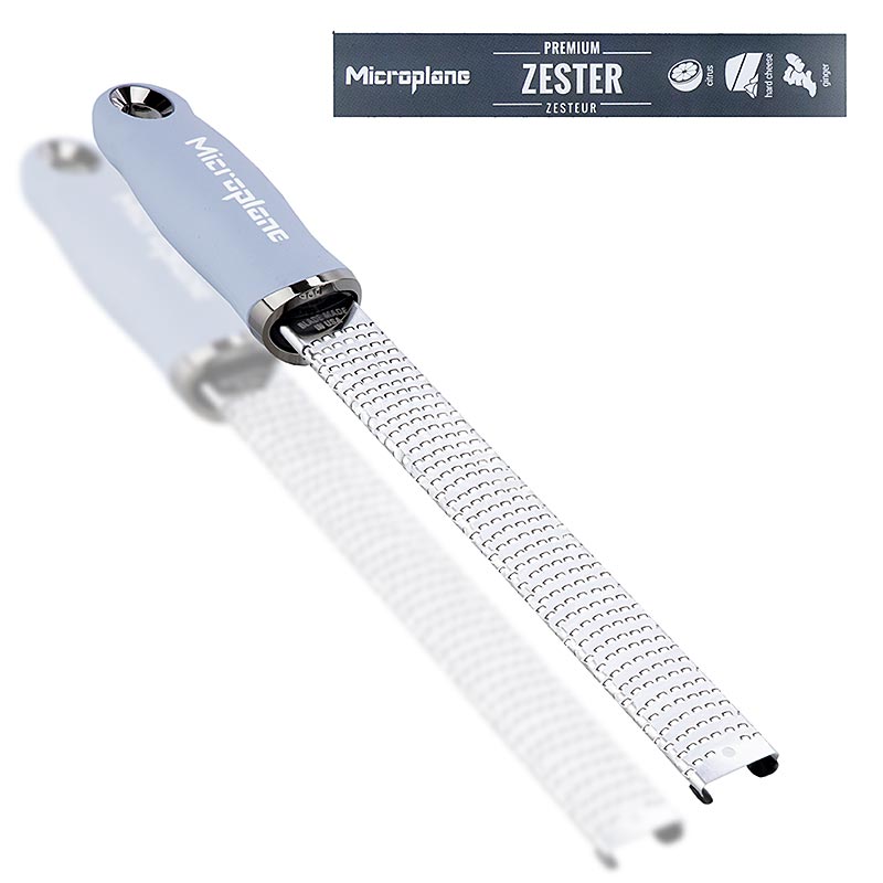 Microplane - Premium Classic - Stab, Zesten Reibe, Griff Küstenblau /soft-touch, 1 St