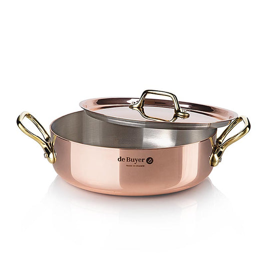 Inocuivre Schmortopf mit Deckel, Kupfer, ø 20cm, de Buyer (6446.20), 1 St