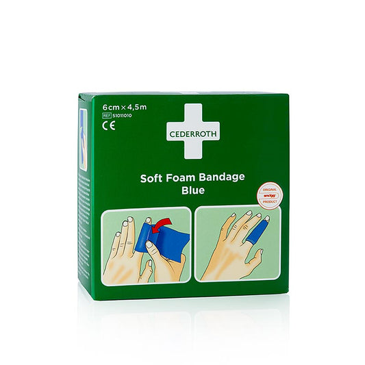 Cederroth - Bandage en mousse souple, bleu, 6 x 40 cm (51011010), 10 pièces