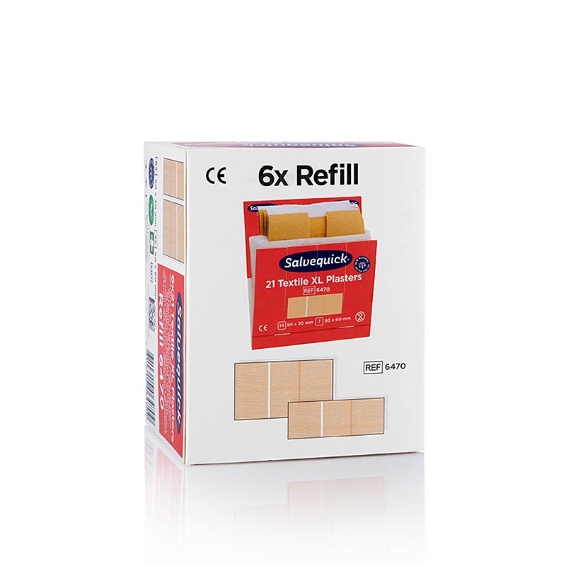 Cederroth - Textil Pflaster Xtra Groß, Nachfüllpack, 6 x 21 Stück (6470), 1 St