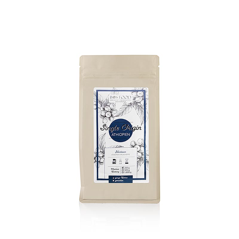 BOS FOOD - Caffè  monorigine Caffè  Etiopia Yirgacheffe, chicchi interi, 250 g