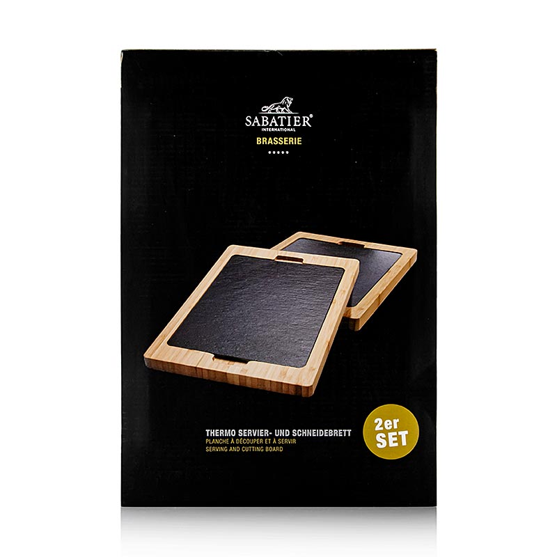 Tagliere termico, con piano in ardesia, 34x24x2cm, S.I.Bras., 2 pezzi.