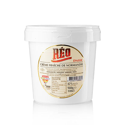 Crème fraîche, « Crème Épaisse » de Normandie, RÉO, 42 % Lipides, 980 g