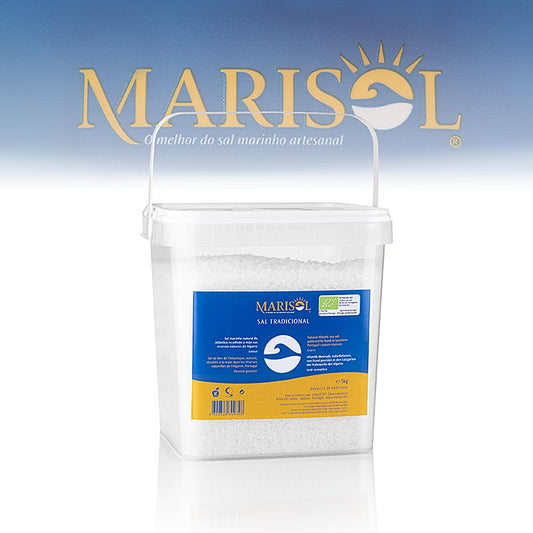 Marisol® Sal Tradicional Sel de mer, gros, blanc, humide, CERTIPLANET, BIO, 5 kg