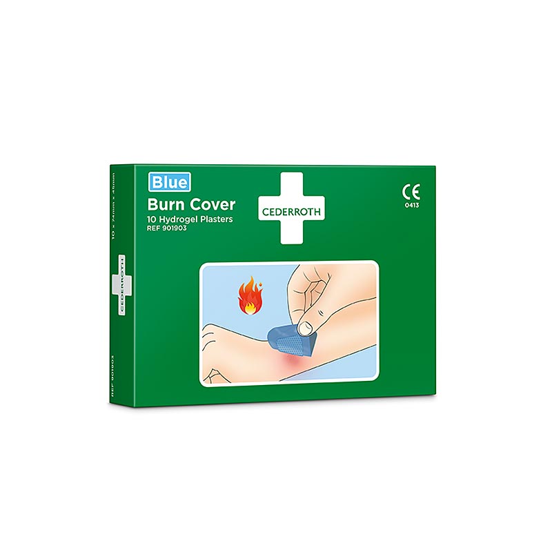 Cederroth - Burn Cover, pansements hydrogel, 74 x 45 mm, 10 Pièces 901903), 1 unité