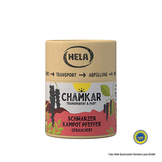 HELA Chamkar - Poivre noir de Kampot, fumé, en grains, IGP, 100 g
