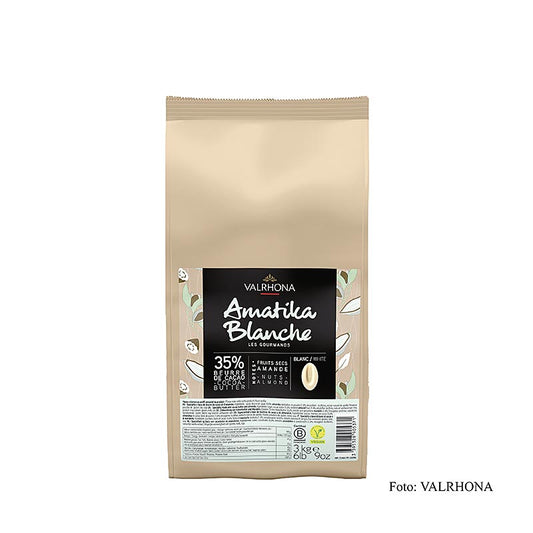 Valrhona AMATIKA, copertura bianca vegana, 35% Cacao, callets (43096), 3 kg