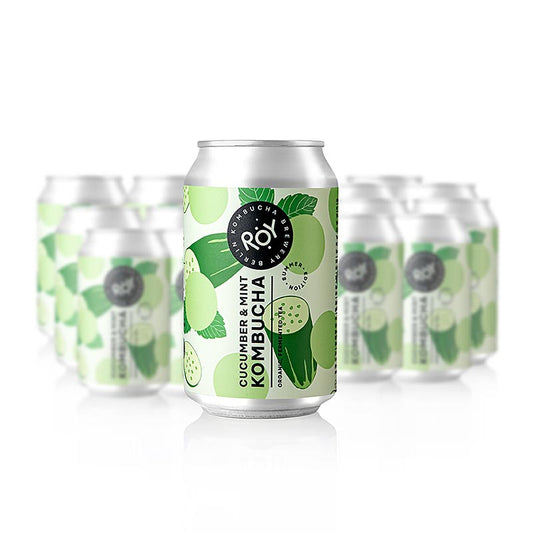 ROY Cucumber & Mint Kombucha  Édition été », Berlin, BIO, 7,92 l, 24 x 330 ml