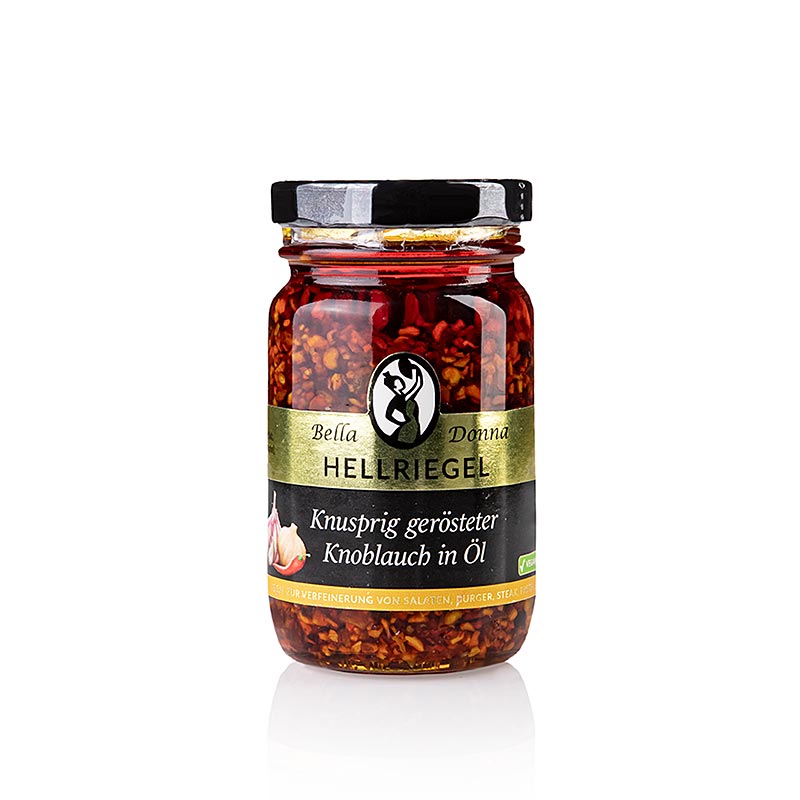 Knusprig gerösteter Knoblauch in Öl, scharf, Hellriegel, 115 g