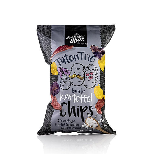 Kartoffelkult - Patatine a base di patate colorate con sale marino, 90 g