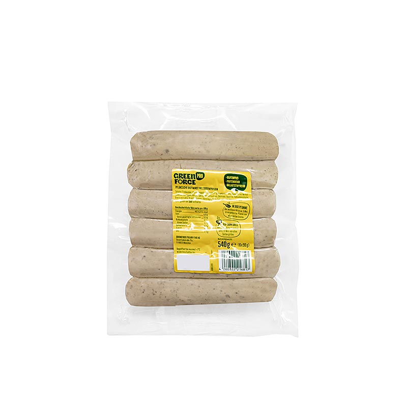 Greenforce vegane Bratwurst aus Erbsenprotein, frisch, 540 g, 6 x 90g