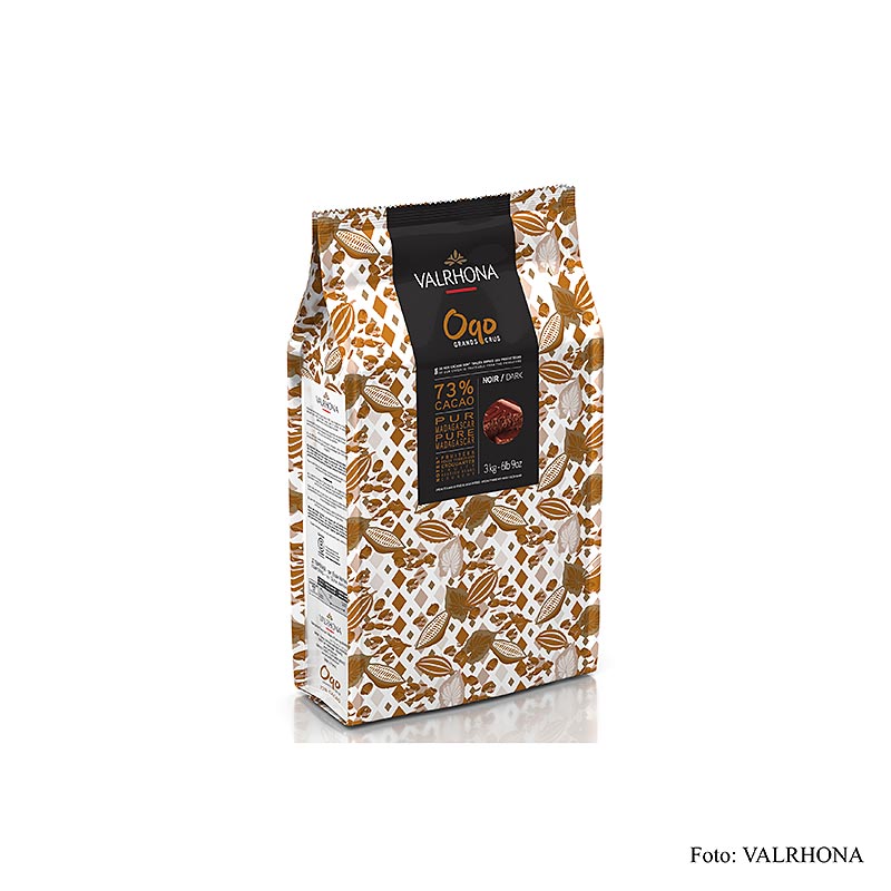 Valrhona OQO, couverture à base de fèves de cacao entières, 73 % Cacao, bloc (40981), 3 kg