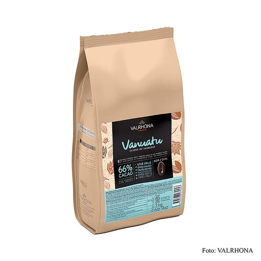 Valrhona Cuvée Vanuatu, copertura fondente, 66% Cacao, callets (44722), 3 kg