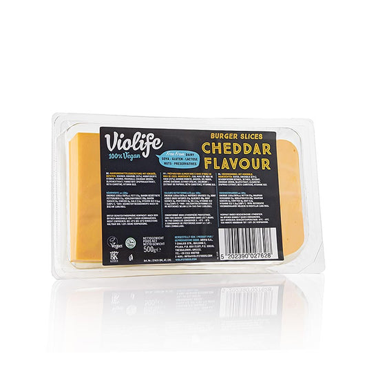 Violife - Goût de cheddar, en tranches, alternative végétalienne au fromage, 500 g