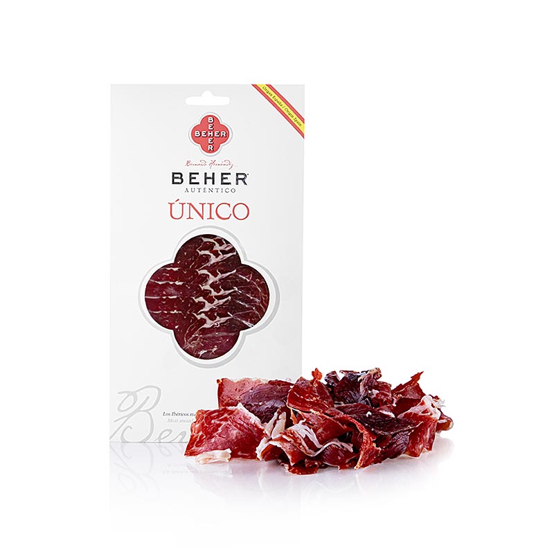 Jamon Iberico Cebo de Campo "Unico", prosciutto affettato, Beher, 100 g