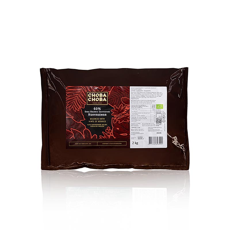 Huayabamba, 60% Bitter Couverture, Callets, Choba Choba, BIO, 2 kg