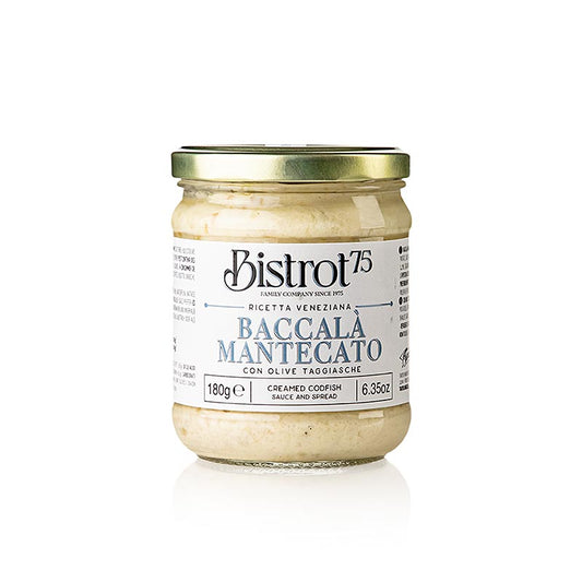 TARTUFLANGHE - Bistro 75 - Baccalà mantecato - Crema di brandade con pesce e olive, 180 g