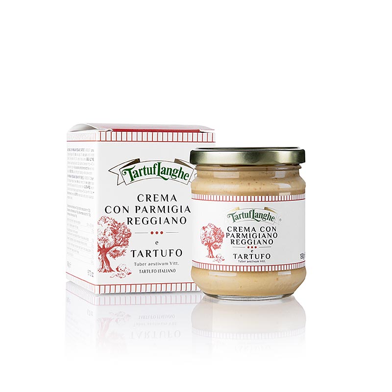 TARTUFLANGHE Crema al Parmigiano Reggiano, salsa al parmigiano con tartufo estivo, 180 g
