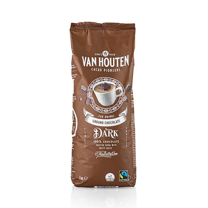 Callebaut - Van Houten Cioccolato fondente macinato, cioccolato in polvere da bevanda, 1 kg