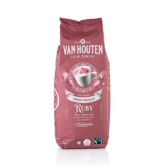 Callebaut - Van Houten Ground Ruby Chocolate, chocolat en poudre à boire, 1 kg