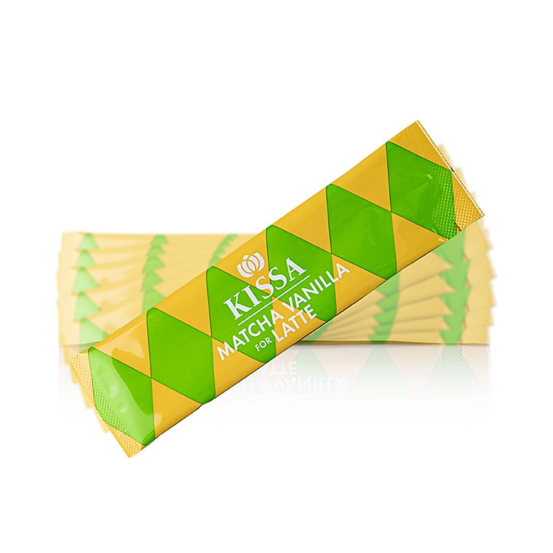 KISSA - Matcha à la vanille pour latte, sticks Thé vert, BIO, 72 g, 6 x 12 g