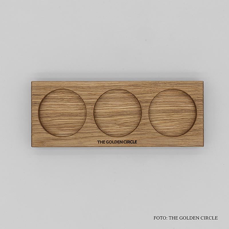 THE GOLDEN CIRCLE - Gewürzbrett für 3 Gewürze, 225x85x25 mm, deutsche Eiche, 1 St