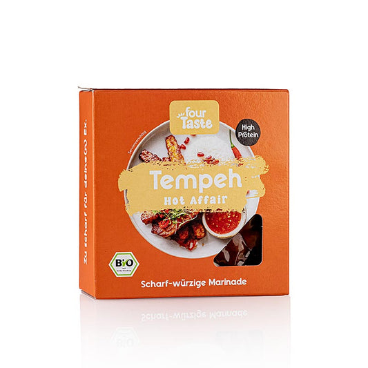 fourTaste - Tempeh Hot Affair - piccante/speziato, a base di lupini dolci e piselli gialli, BIO, 200 g