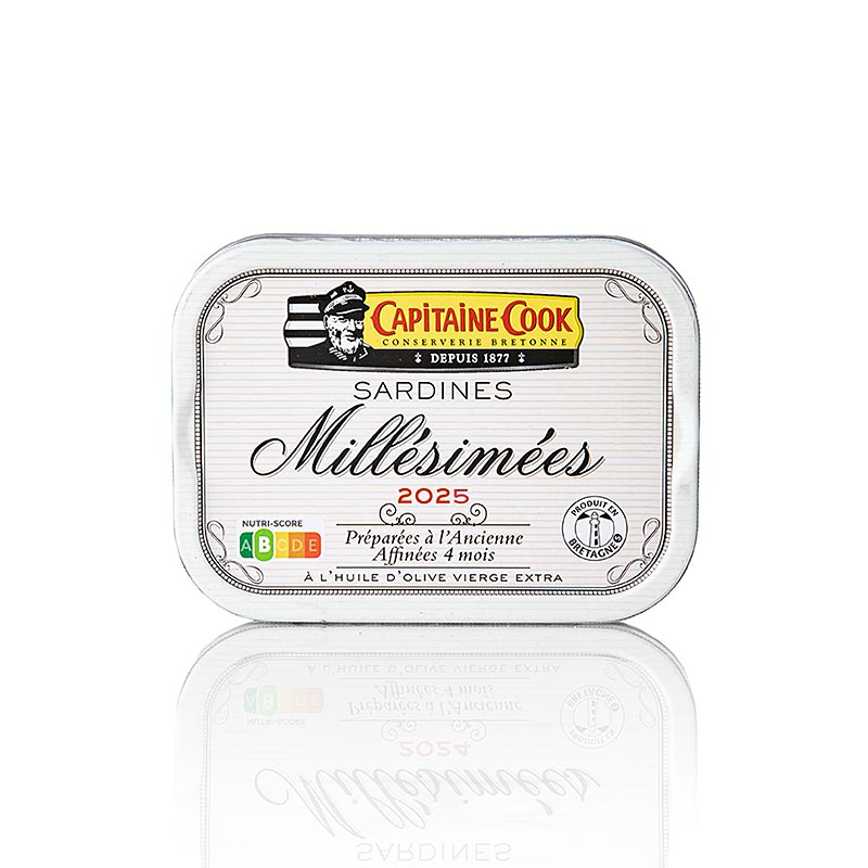 Sardinen in Olivenöl, Jahrgang 2025, Capitaine Cook, Frankreich, 115 g