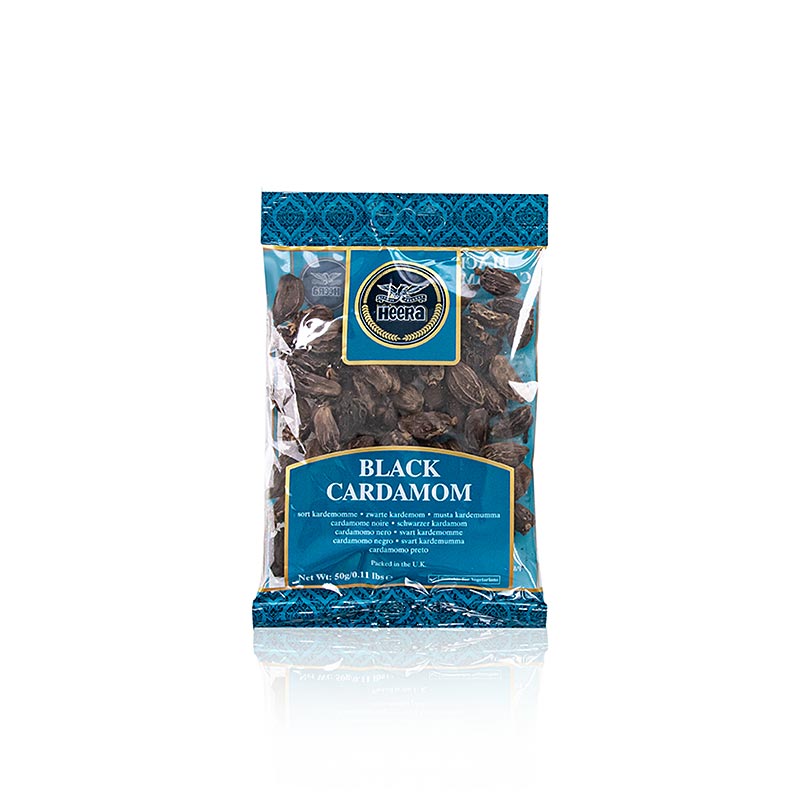 Cardamome, entière, noire, Heera, 50 g