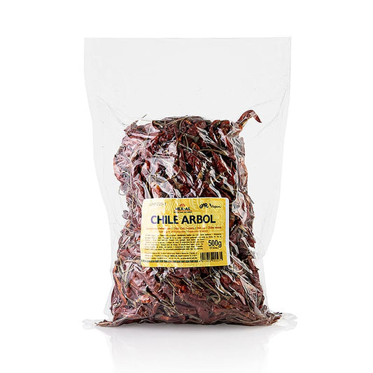 Piments Arbol, séchés, entiers, piquants (15 000 à 30 000 Scoville), 500 g