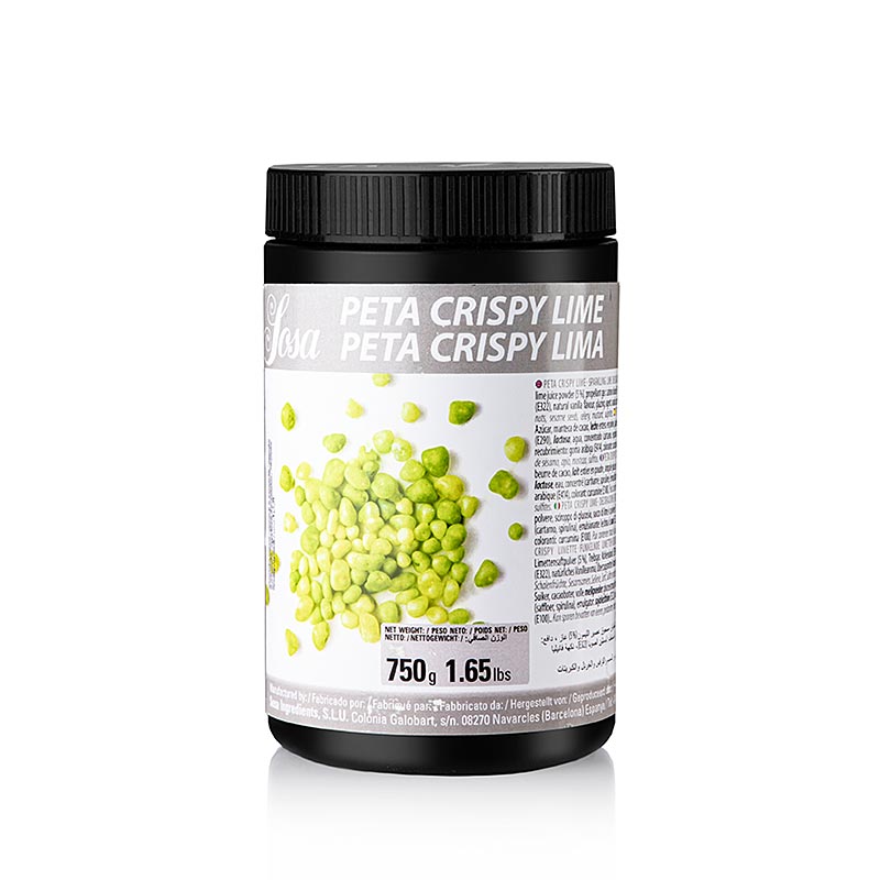 Sosa Peta Crispy - Limetta Wet Proof, ricoperta di burro di cacao (bolline effervescenti), 750 g