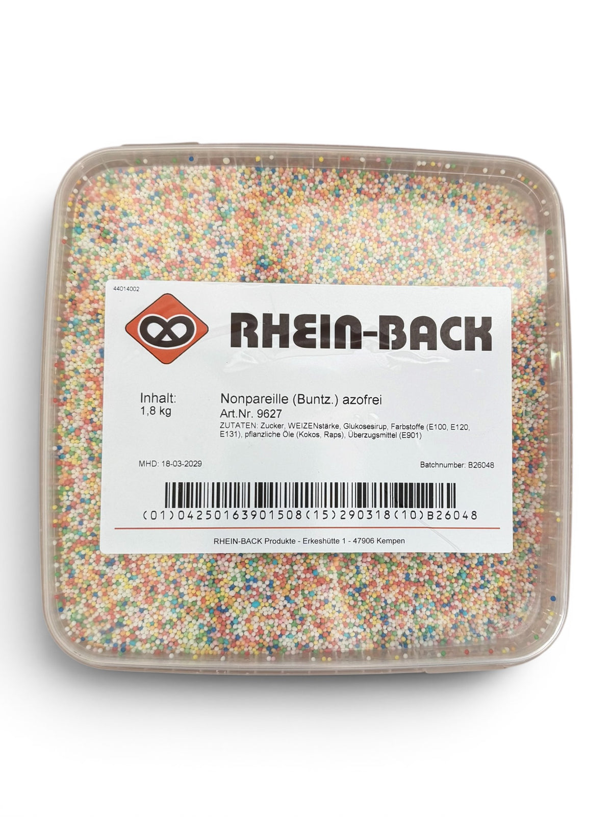 Nonpareille Zuckerstreusel bunt 1,8 kg – Liebesperlen für Eis & Gebäck 1,8 KG